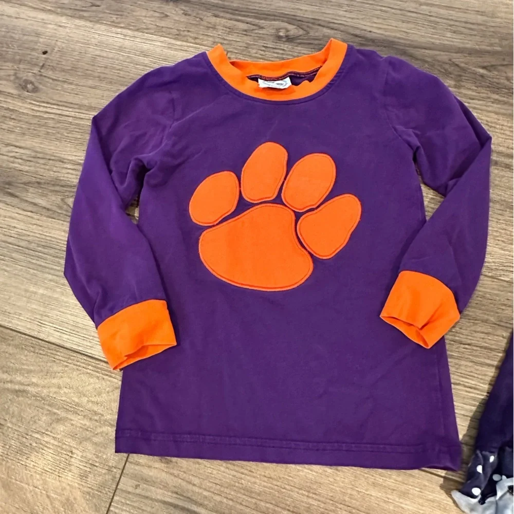 Bundle Girls 4T Clemson Themed Tops and Pajama Sets in Dinosaur Various Brands